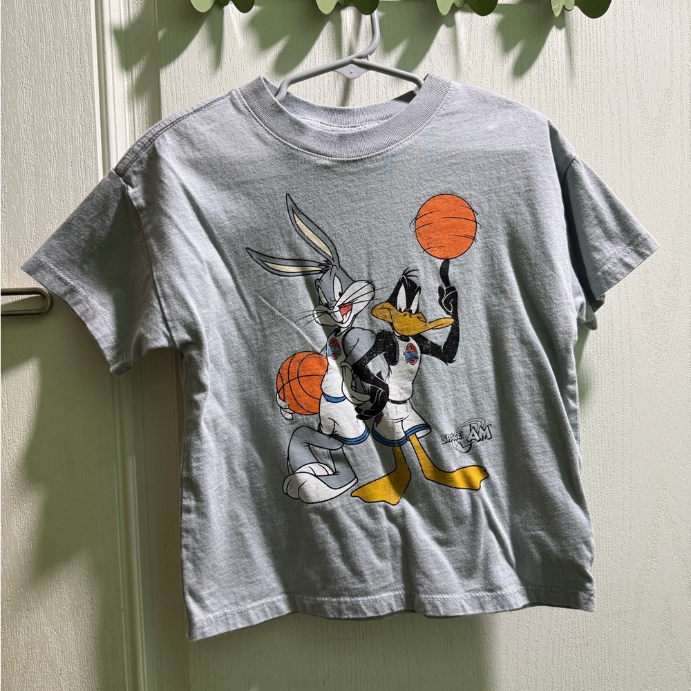 Cotton On Gray Kids T-Shirt with Space Jam graphic